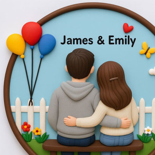 Handmade Sweetheart Couple 3D Art