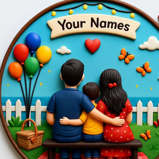 Handmade Beautiful Family 3D Art