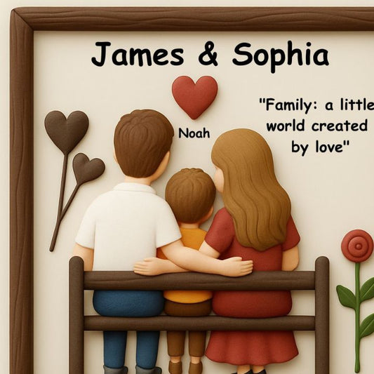 Handmade Sweet-heart Family 3D Art