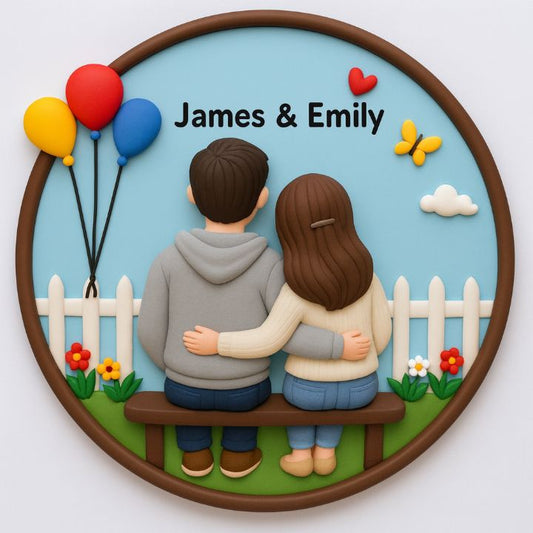 Handmade Sweetheart Couple 3D Art