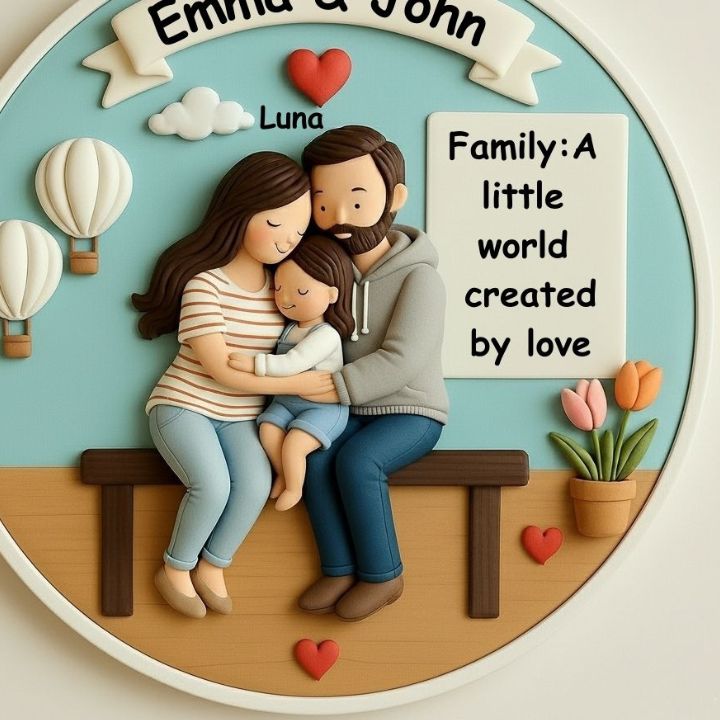 Handmade Sweetest Family 3D Art