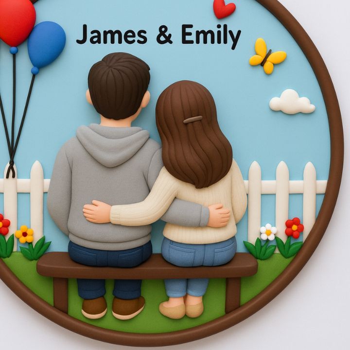 Handmade Sweetheart Couple 3D Art