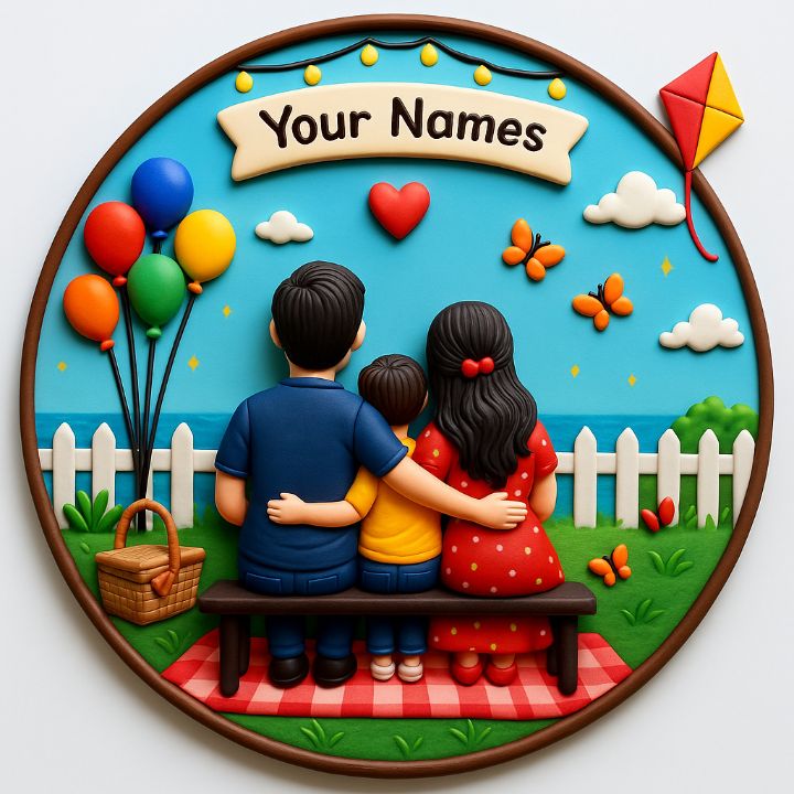Handmade Beautiful Family 3D Art