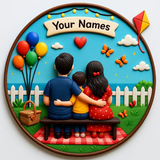 Handmade Beautiful Family 3D Art