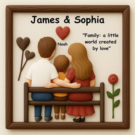 Handmade Sweet-heart Family 3D Art